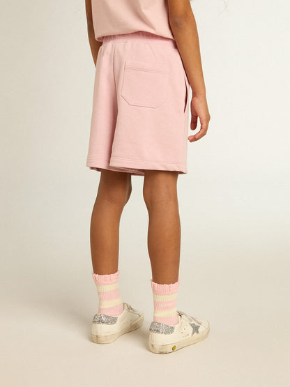 Girls’ shorts in pink with white star - Golden Goose Kids