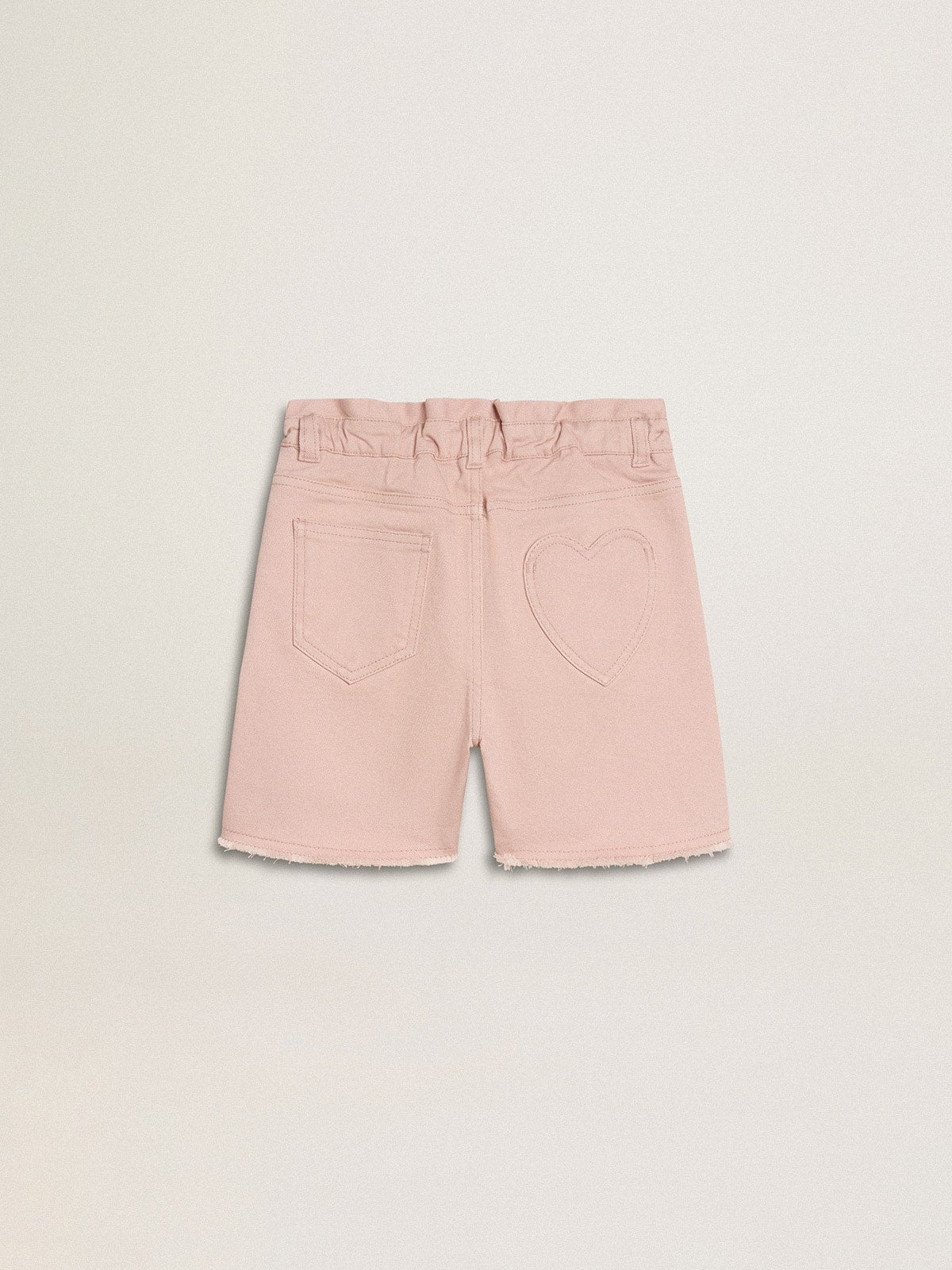 Girls' pink cotton shorts with embroidery - Golden Goose Kids