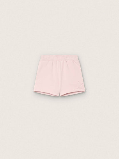 Star girls’ shorts in pink cotton with patch and logo - Golden Goose Kids