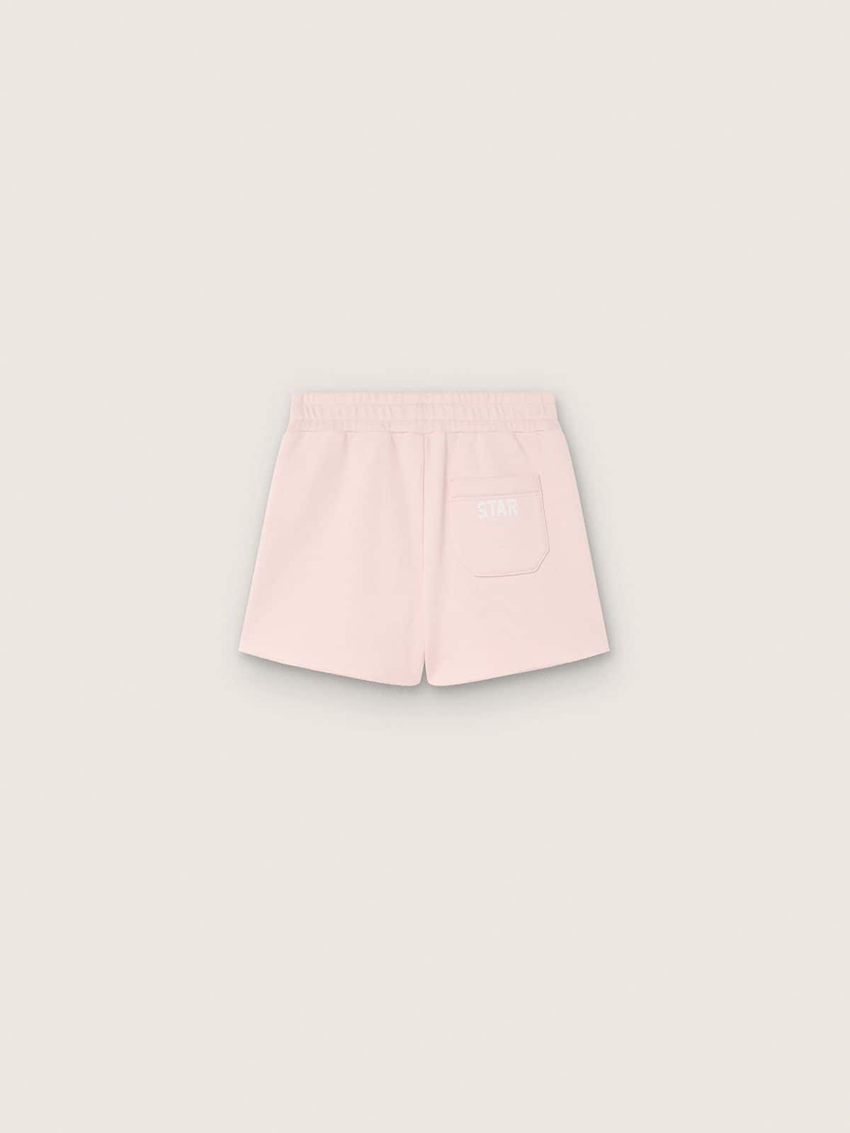 Star girls’ shorts in pink cotton with patch and logo - Golden Goose Kids