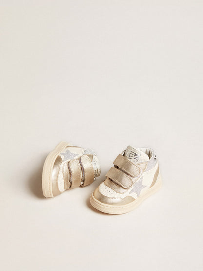 June Junior in nappa and metallic leather inserts with glitter star - Golden Goose Kids