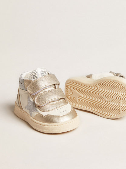 June Junior in nappa and metallic leather inserts with glitter star - Golden Goose Kids