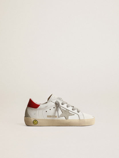 Super-Star Junior with suede star and red leather heel tab - Golden Goose Kids
