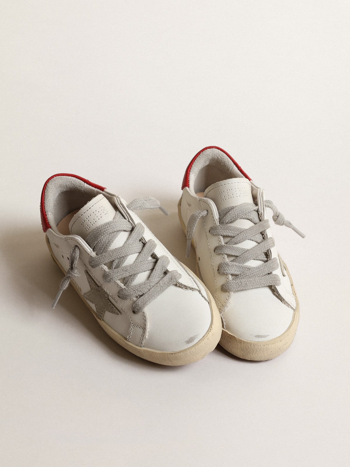 Super-Star Junior with suede star and red leather heel tab - Golden Goose Kids
