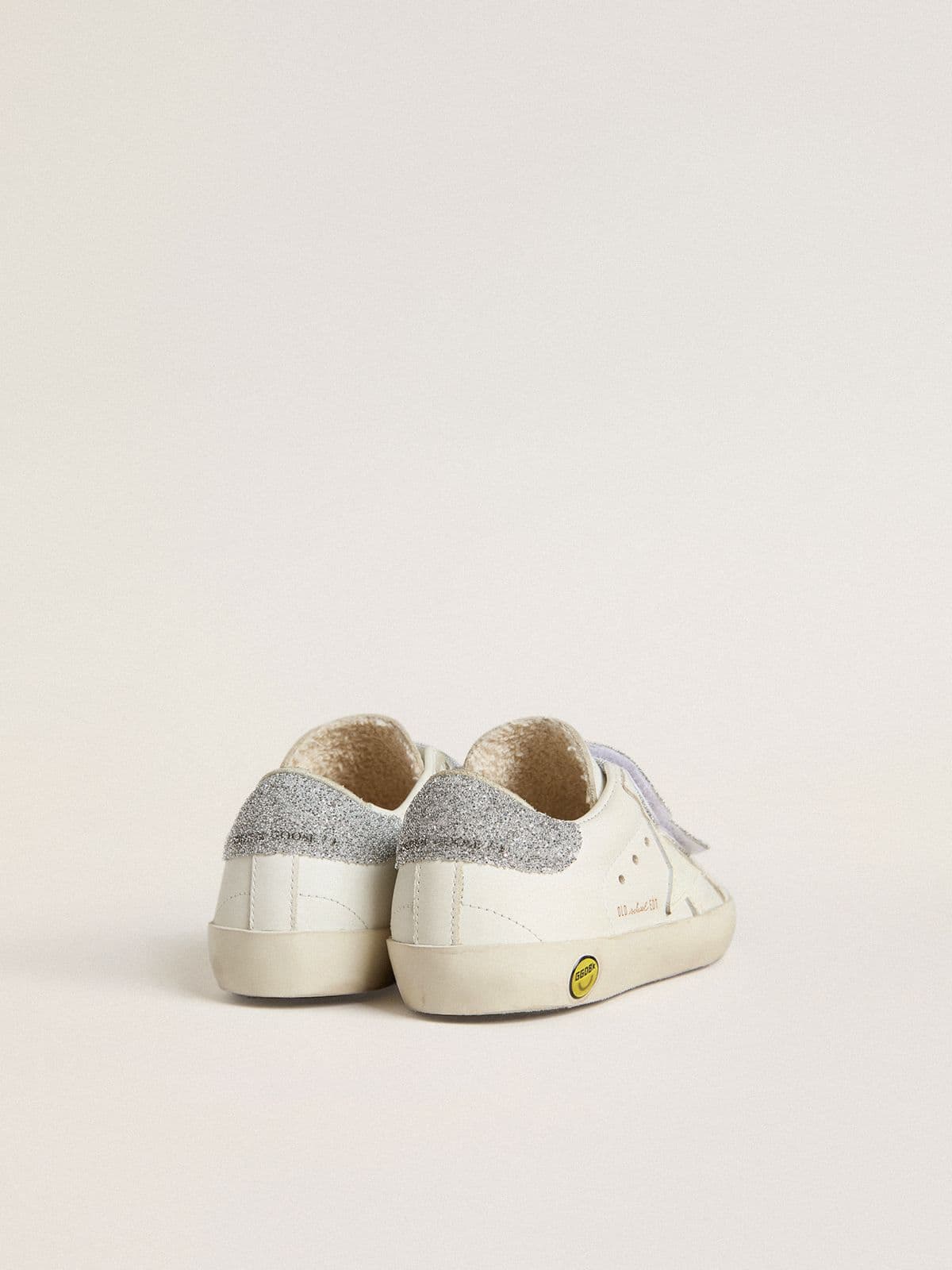 Junior Old School with silver Swarovski crystal heel tab and straps - Golden Goose Kids