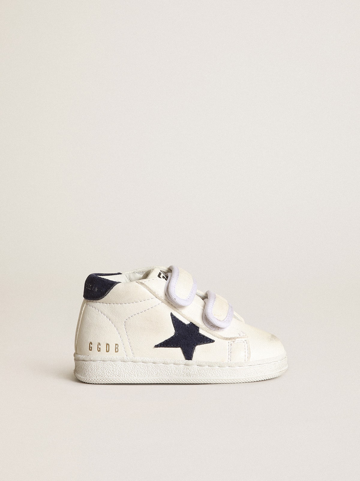 June Junior in nappa with dark blue suede star and heel tab - Golden Goose Kids