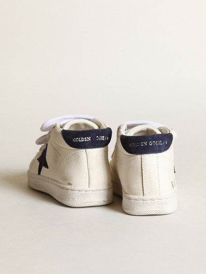 June Junior in nappa with dark blue suede star and heel tab - Golden Goose Kids