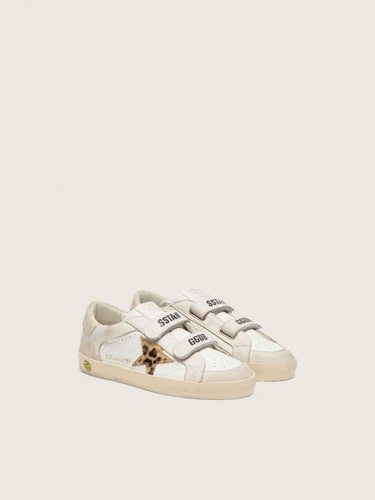 Junior Old School in nappa with leopard-print pony skin star and leather inserts - Golden Goose Kids