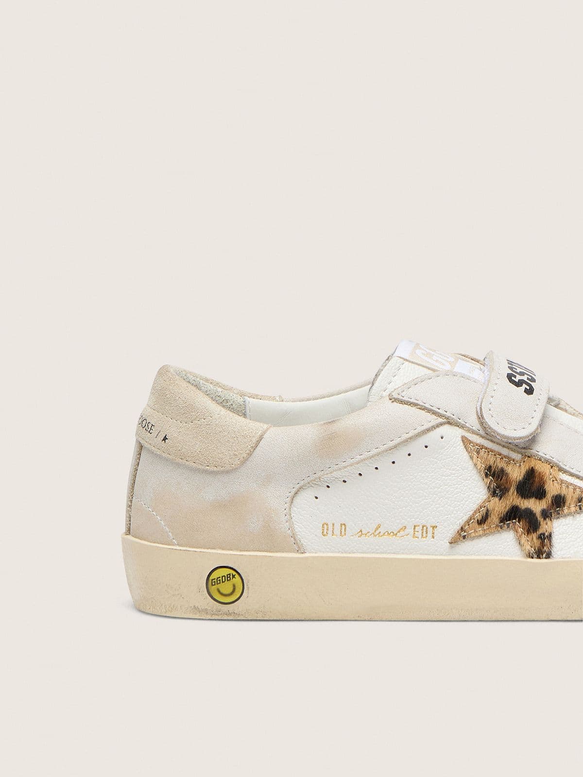 Junior Old School in nappa with leopard-print pony skin star and leather inserts - Golden Goose Kids