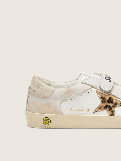 Junior Old School in nappa with leopard-print pony skin star and leather inserts - Golden Goose Kids