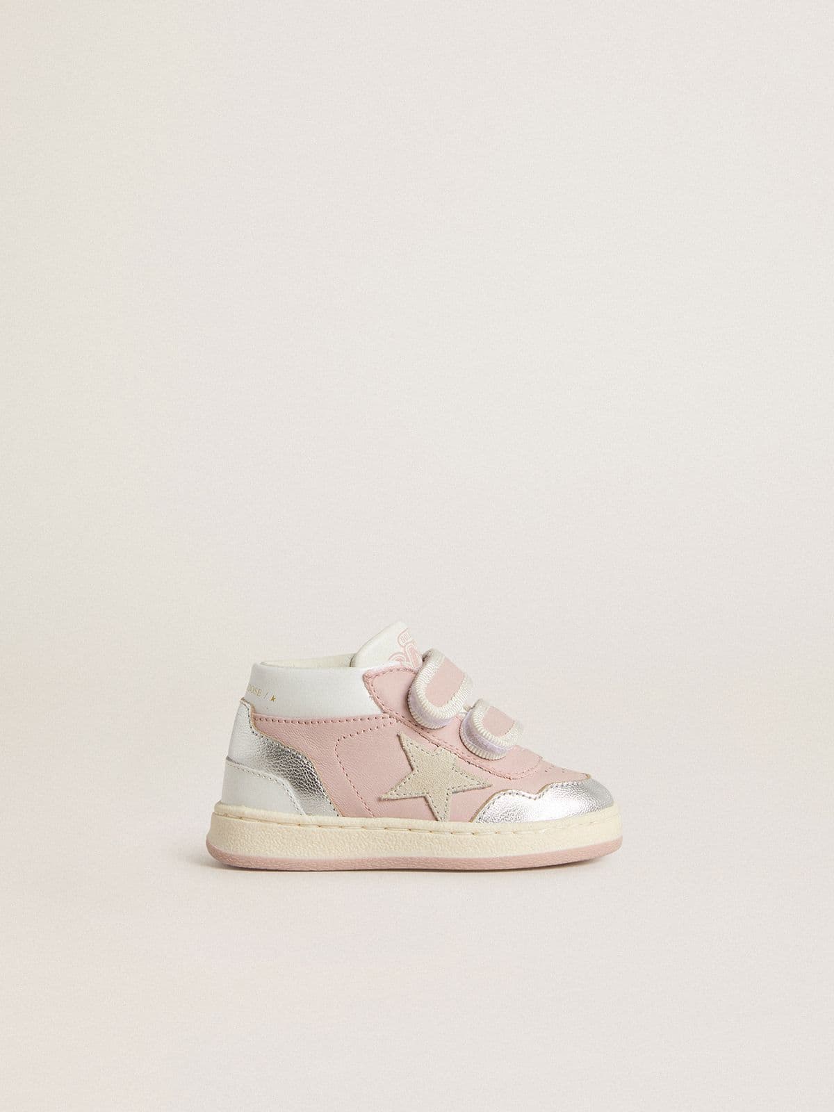 Junior June in pink leather with metallic leather inserts and suede star - Golden Goose Kids
