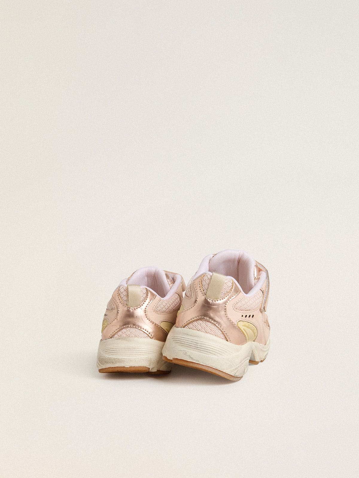 Junior Lightstar in pink leather and mesh with pink leather star - Golden Goose Kids