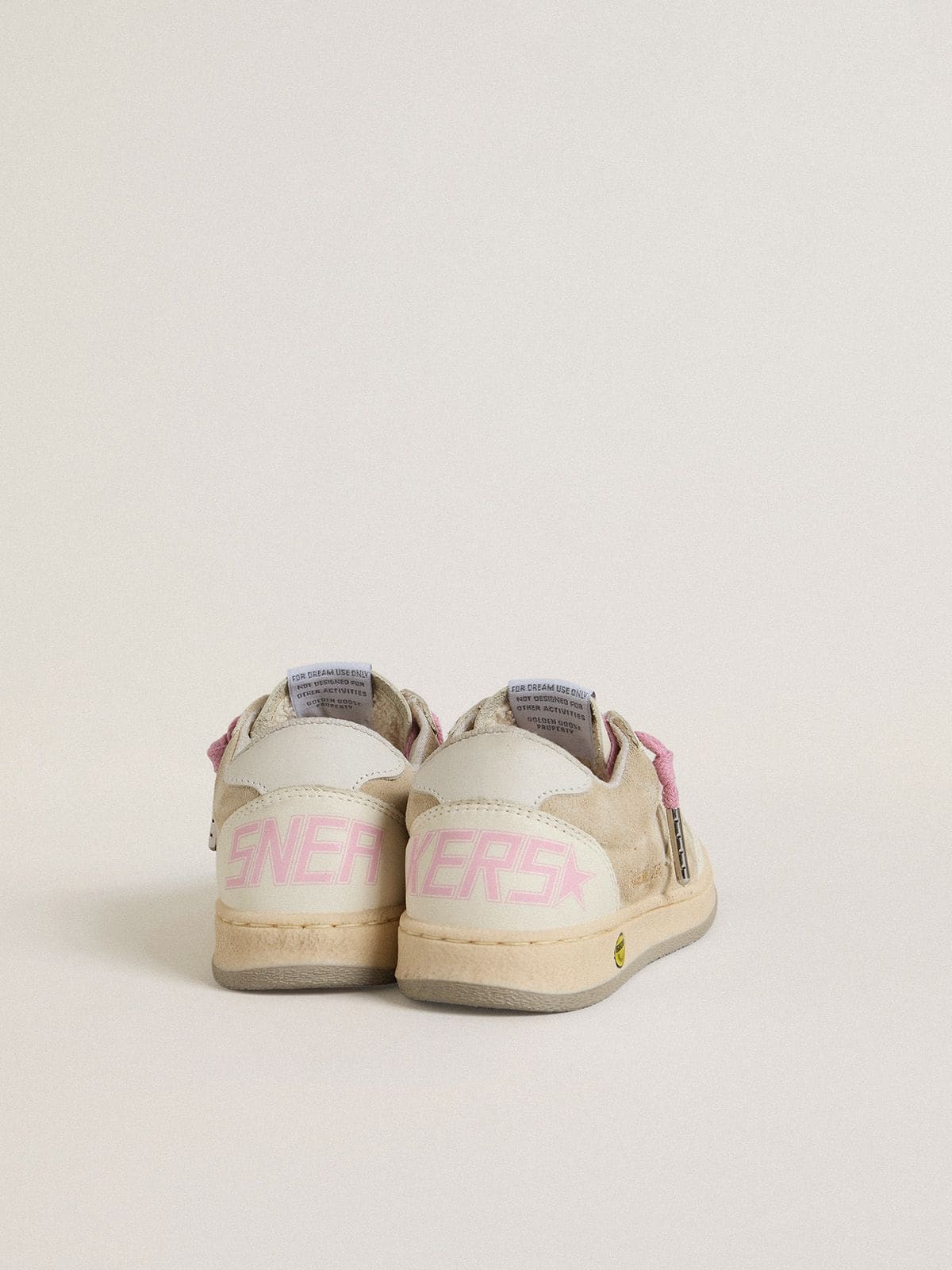 Junior Ball Star in pearl suede with leather star and heel tab - Golden Goose Kids