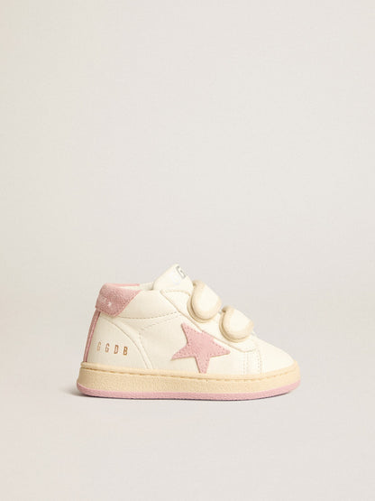 June Junior in nappa leather with old rose suede star and heel tab - Golden Goose Kids