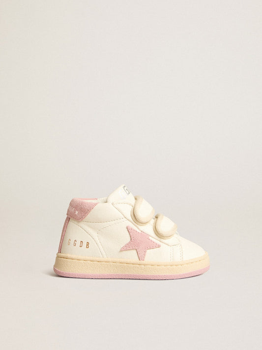 June Junior in nappa leather with old rose suede star and heel tab - Golden Goose Kids