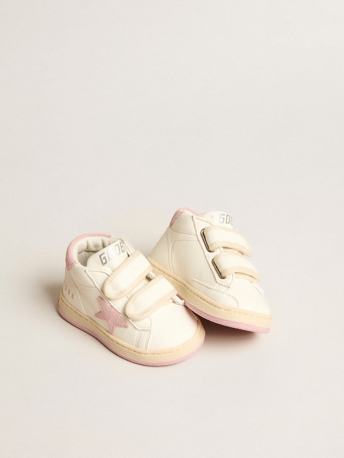 June Junior in nappa leather with old rose suede star and heel tab - Golden Goose Kids