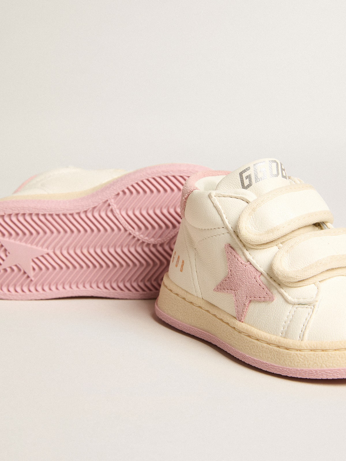 June Junior in nappa leather with old rose suede star and heel tab - Golden Goose Kids