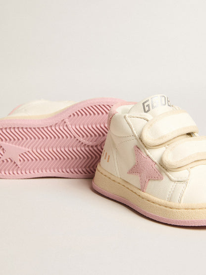 June Junior in nappa leather with old rose suede star and heel tab - Golden Goose Kids
