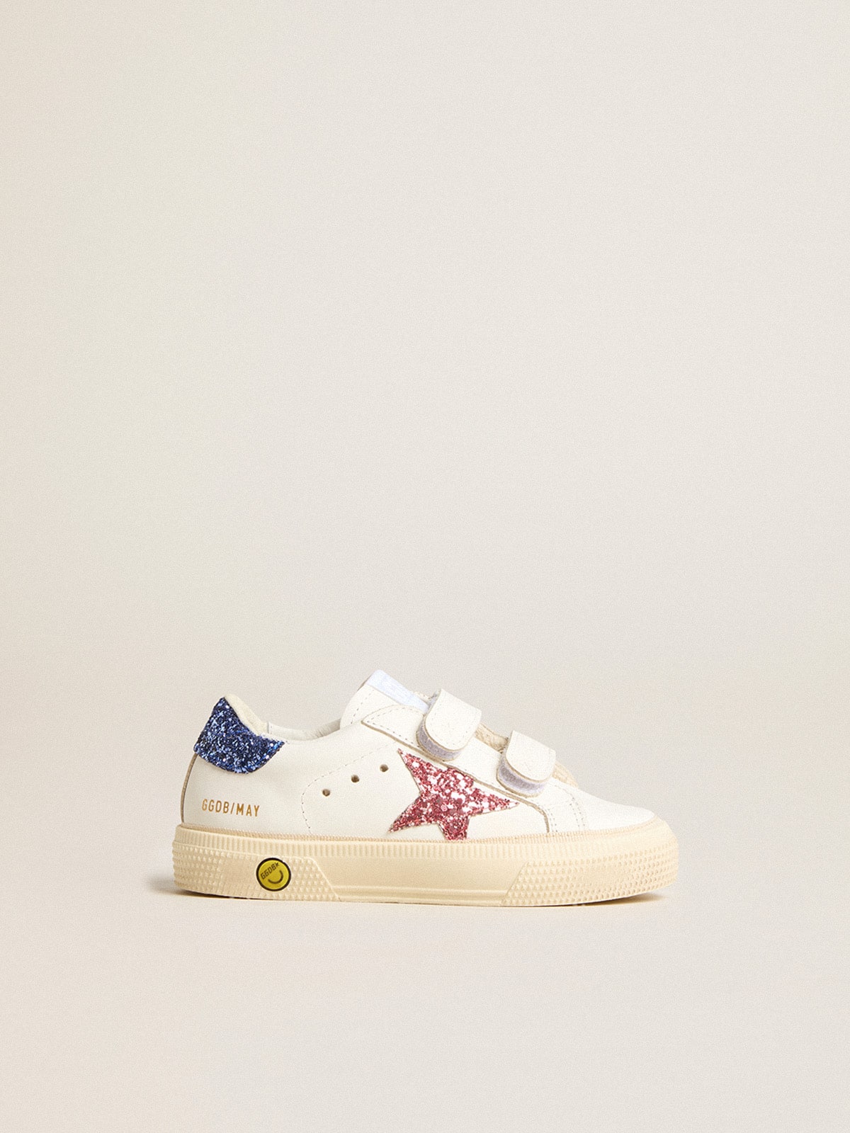 Junior May School in leather with glitter star and heel tab - Golden Goose Kids