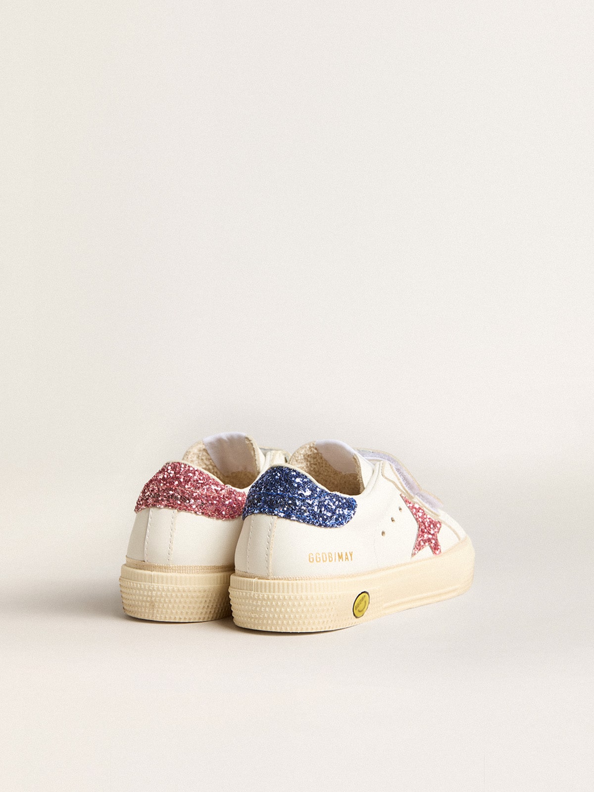 Junior May School in leather with glitter star and heel tab - Golden Goose Kids