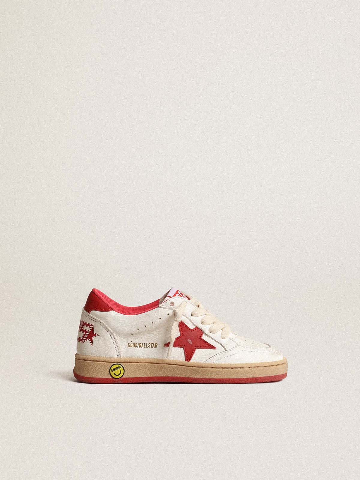 Ball Star Junior in nappa with red leather star and heel tab - Golden Goose Kids