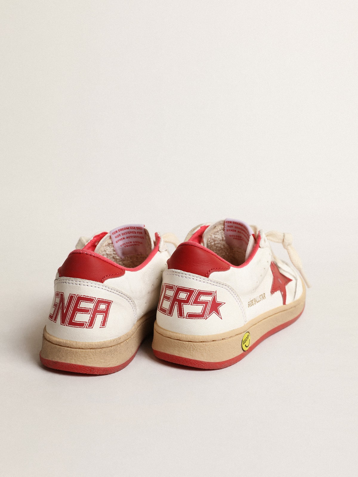 Ball Star Junior in nappa with red leather star and heel tab - Golden Goose Kids