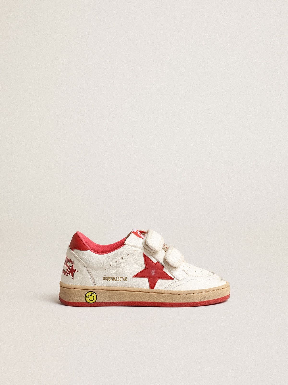 Junior Ball Star in nappa with red leather star and heel tab - Golden Goose Kids