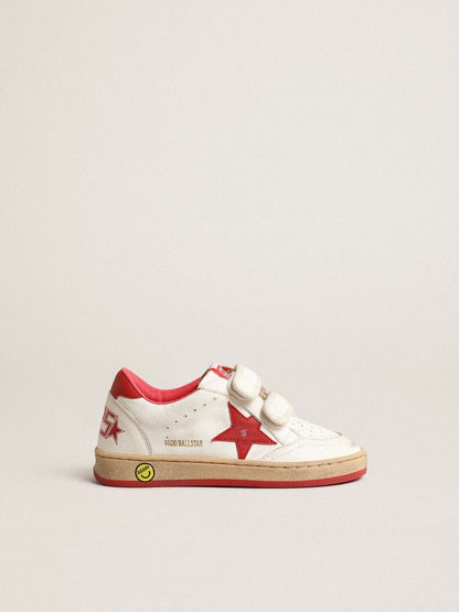 Junior Ball Star in nappa with red leather star and heel tab - Golden Goose Kids
