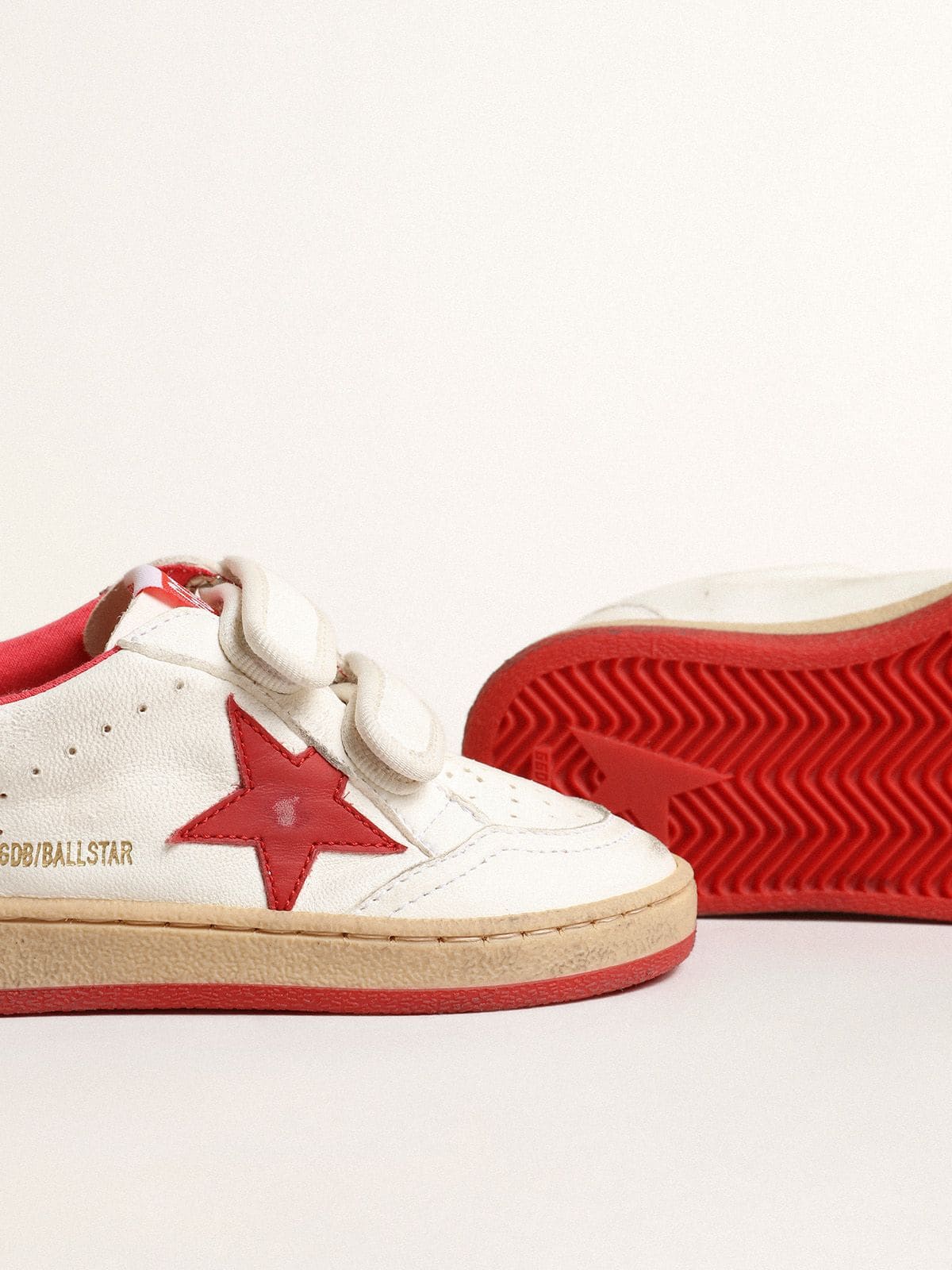 Junior Ball Star in nappa with red leather star and heel tab - Golden Goose Kids