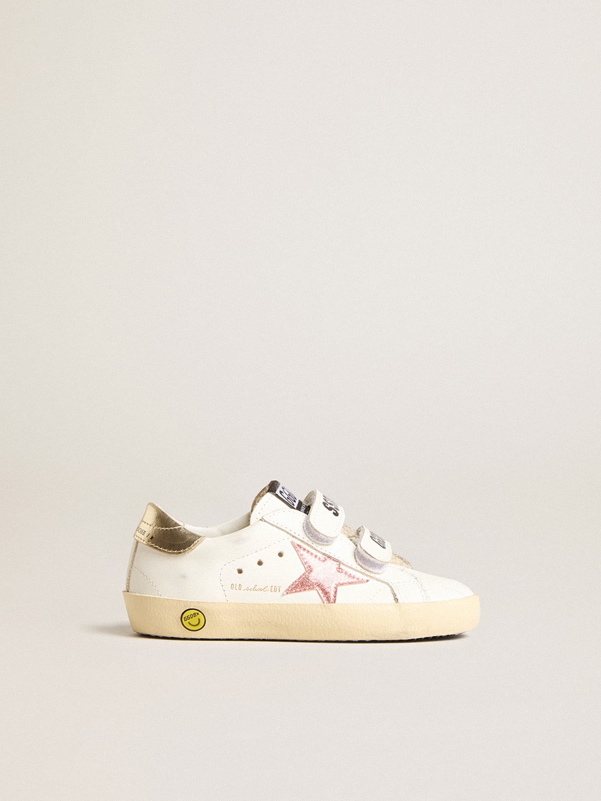 Junior Old School with metallic peach leather star - Golden Goose Kids