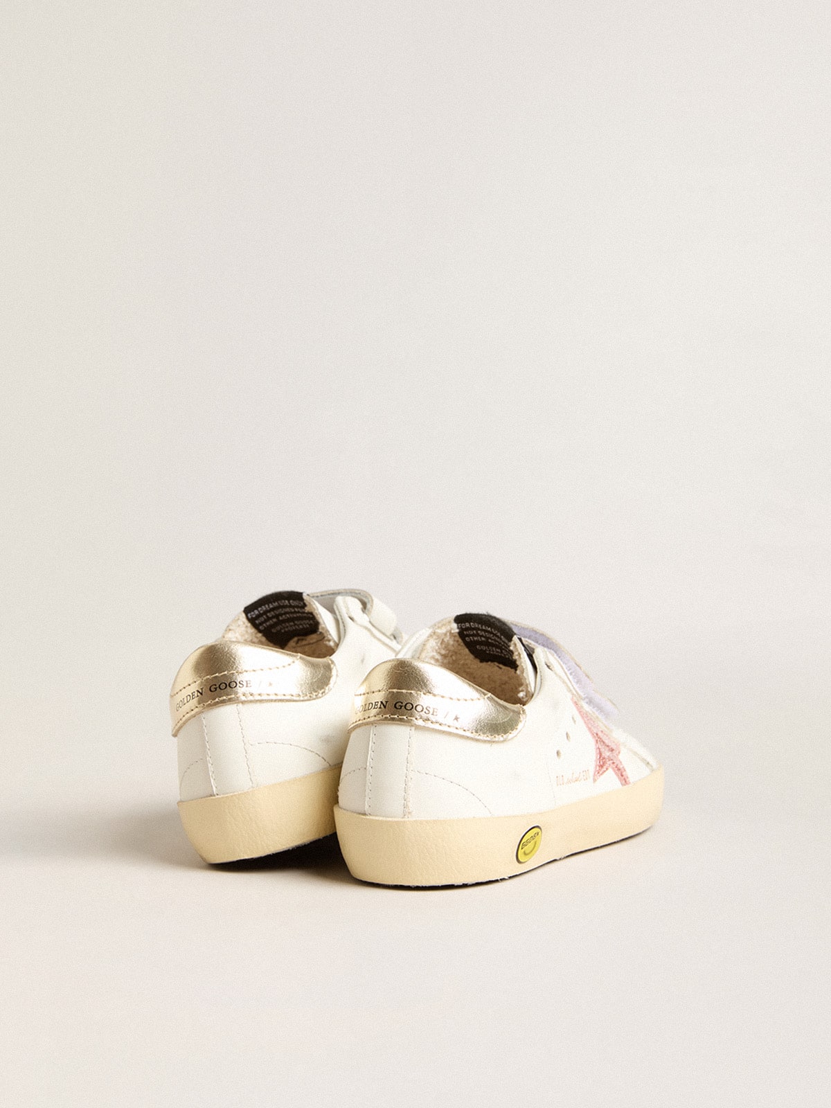 Junior Old School with metallic peach leather star - Golden Goose Kids