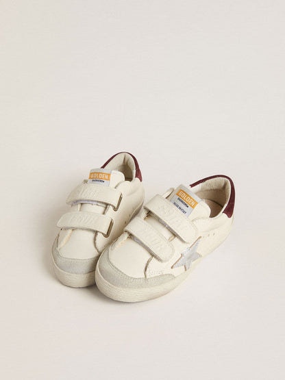 Junior Old School with silver metallic leather star and purple suede heel tab - Golden Goose Kids