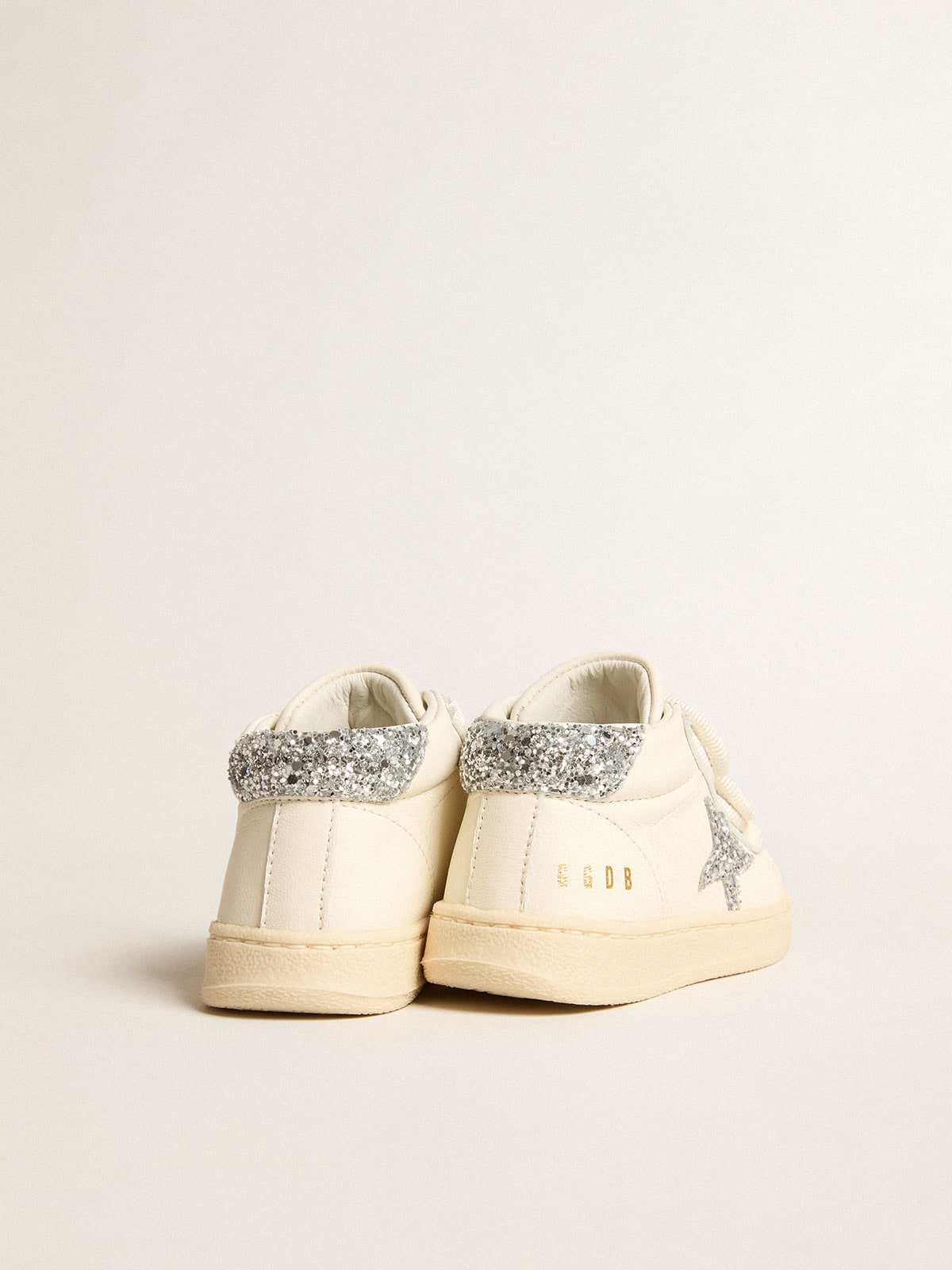 June in nappa leather with silver glitter star and heel tab - Golden Goose Kids