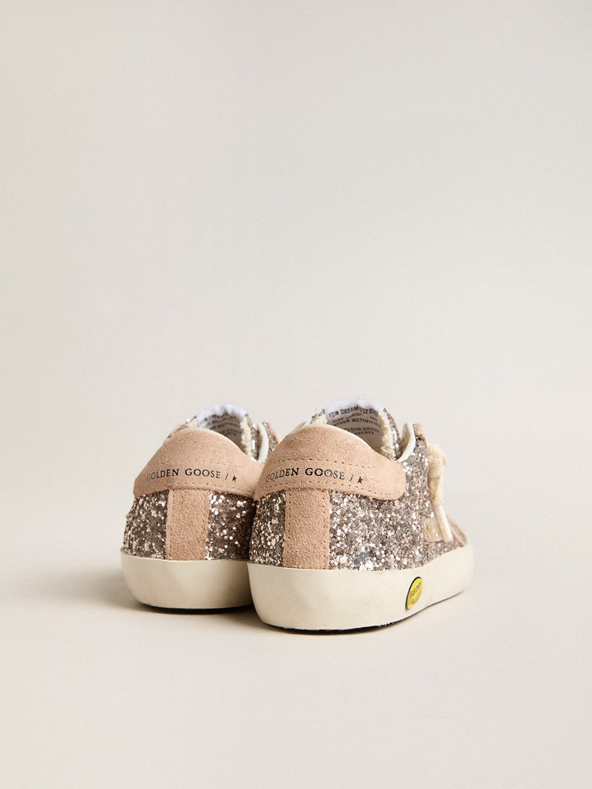 Junior Super-Star in glitter with suede star and heel tab - Golden Goose Kids