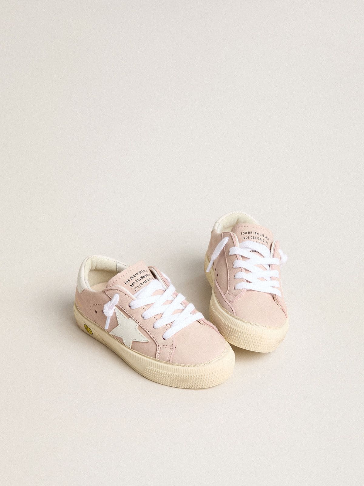 Pink May Teen with white leather star - Golden Goose Kids
