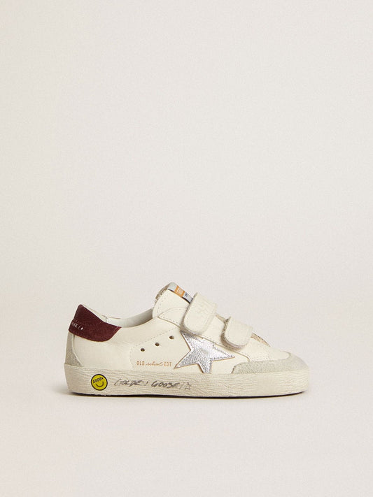 Young Old School with silver metallic leather star and purple suede heel tab - Golden Goose Kids
