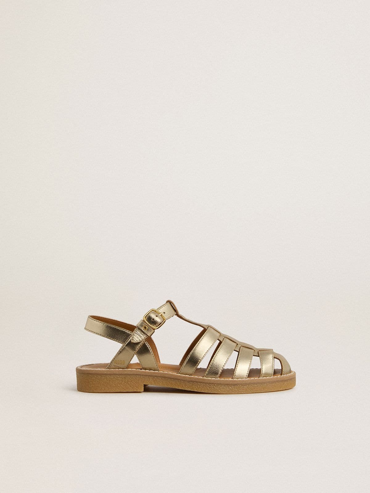 Maxime Junior sandals in gold leather - Golden Goose Kids