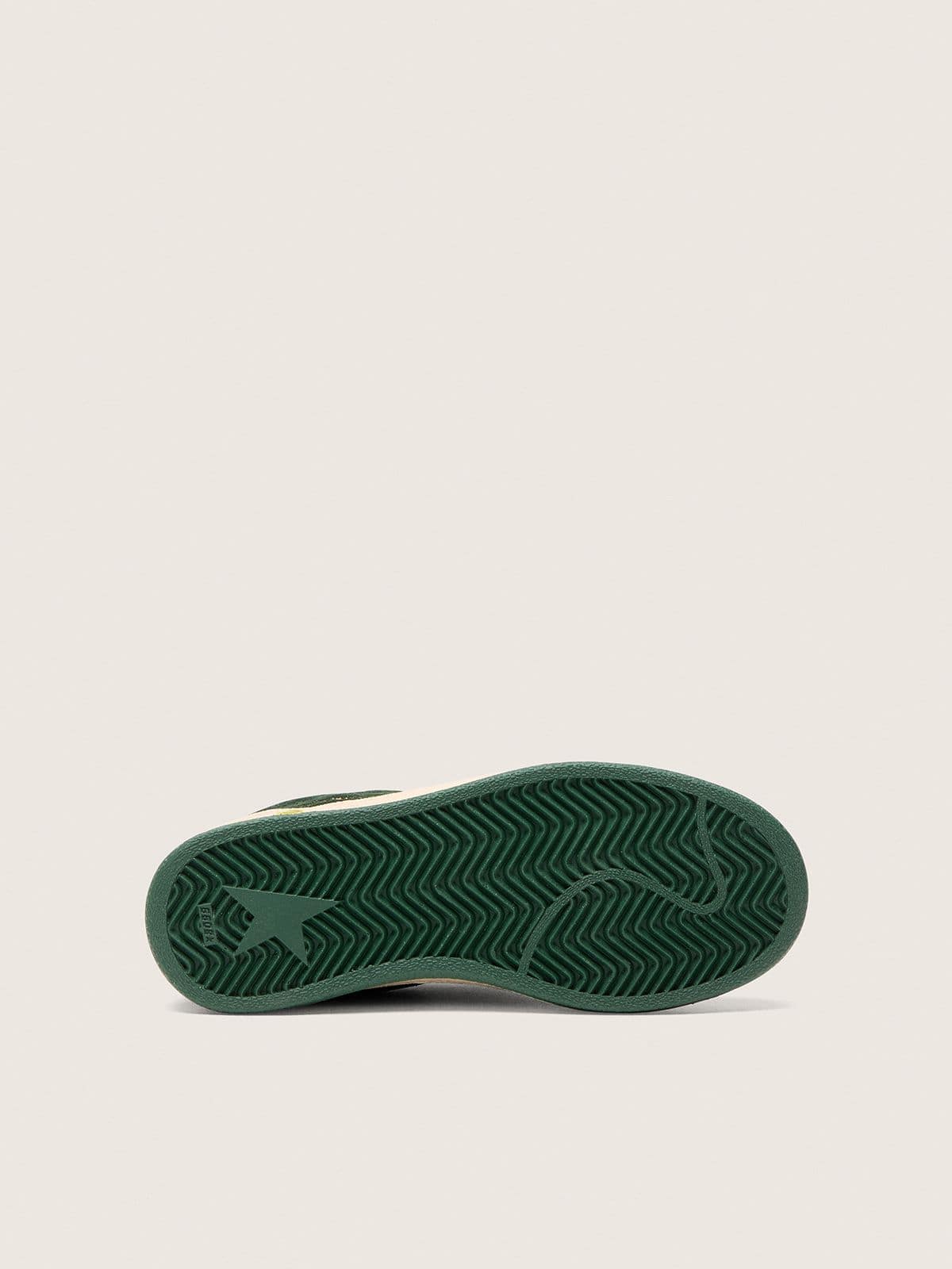 Young Ball Star in forest-green suede with cream leather star and heel tab - Golden Goose Kids