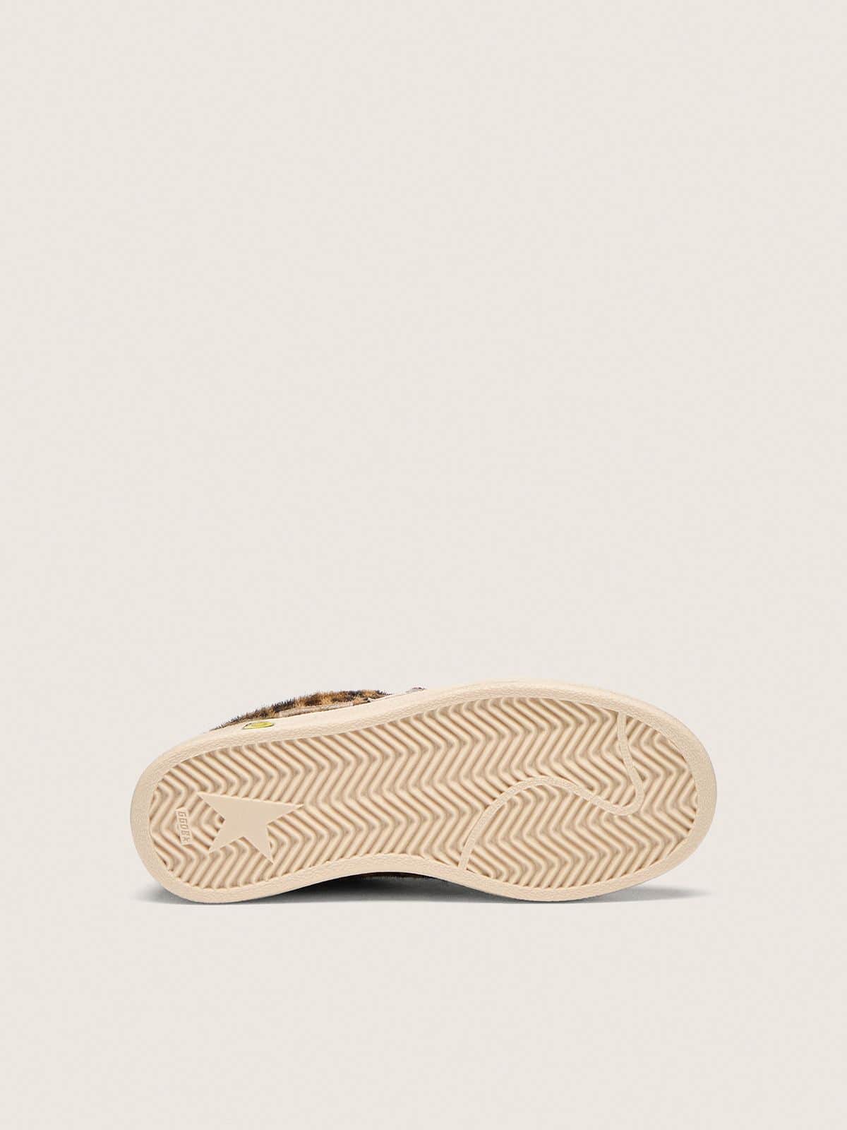 Young Ball Star in leopard-print pony skin with pink leather star and heel tab - Golden Goose Kids