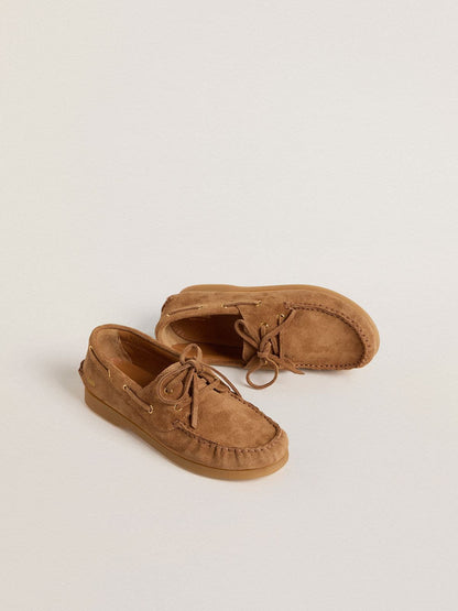 Young Cruise loafer in light brown suede - Golden Goose Kids