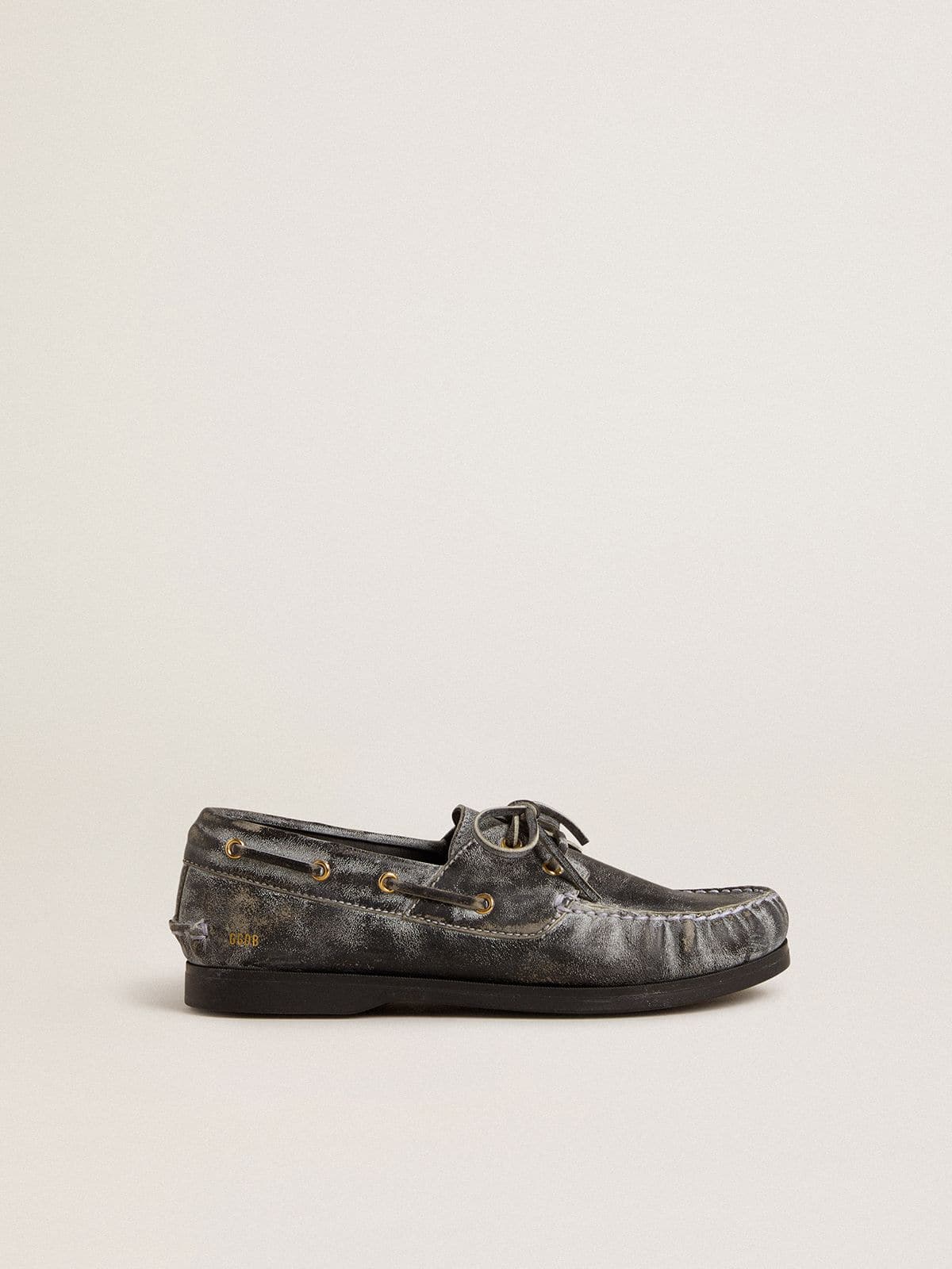 Young Cruise loafer in black distressed leather - Golden Goose Kids