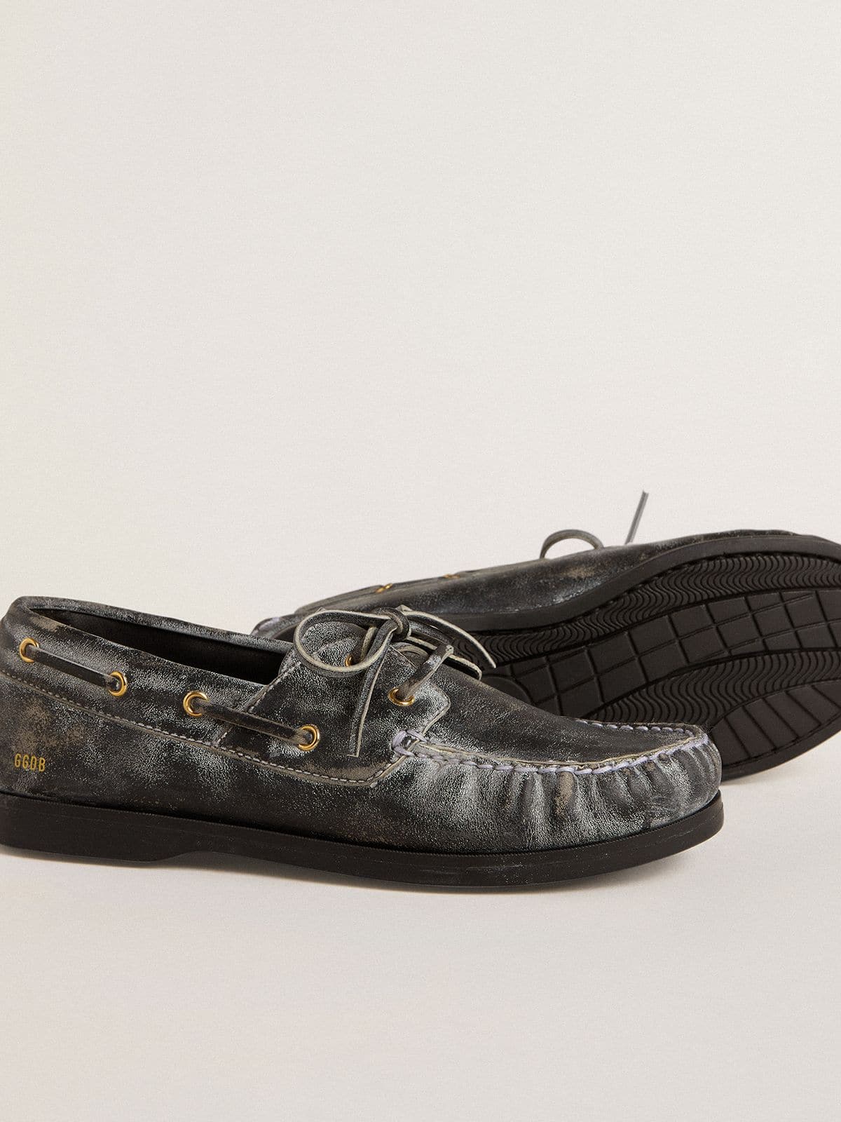 Cruise Teen loafer in distressed-effect black leather - Golden Goose Kids