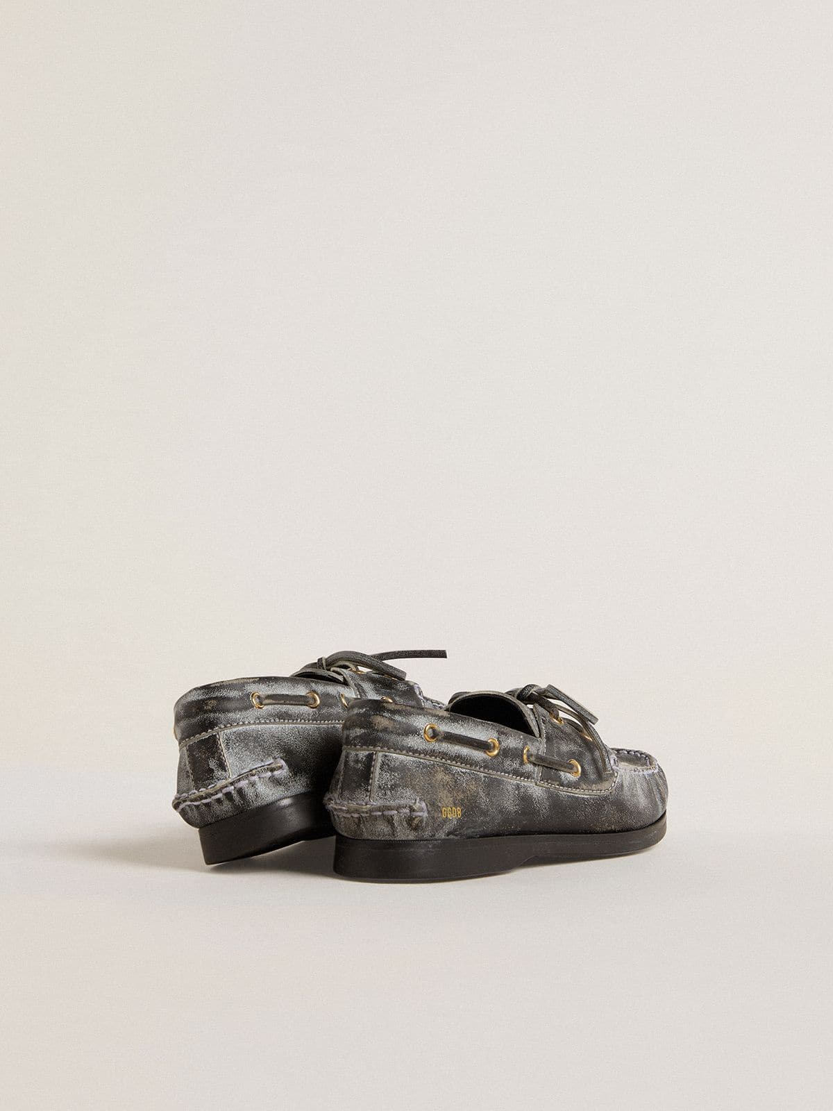 Cruise Teen loafer in distressed-effect black leather - Golden Goose Kids
