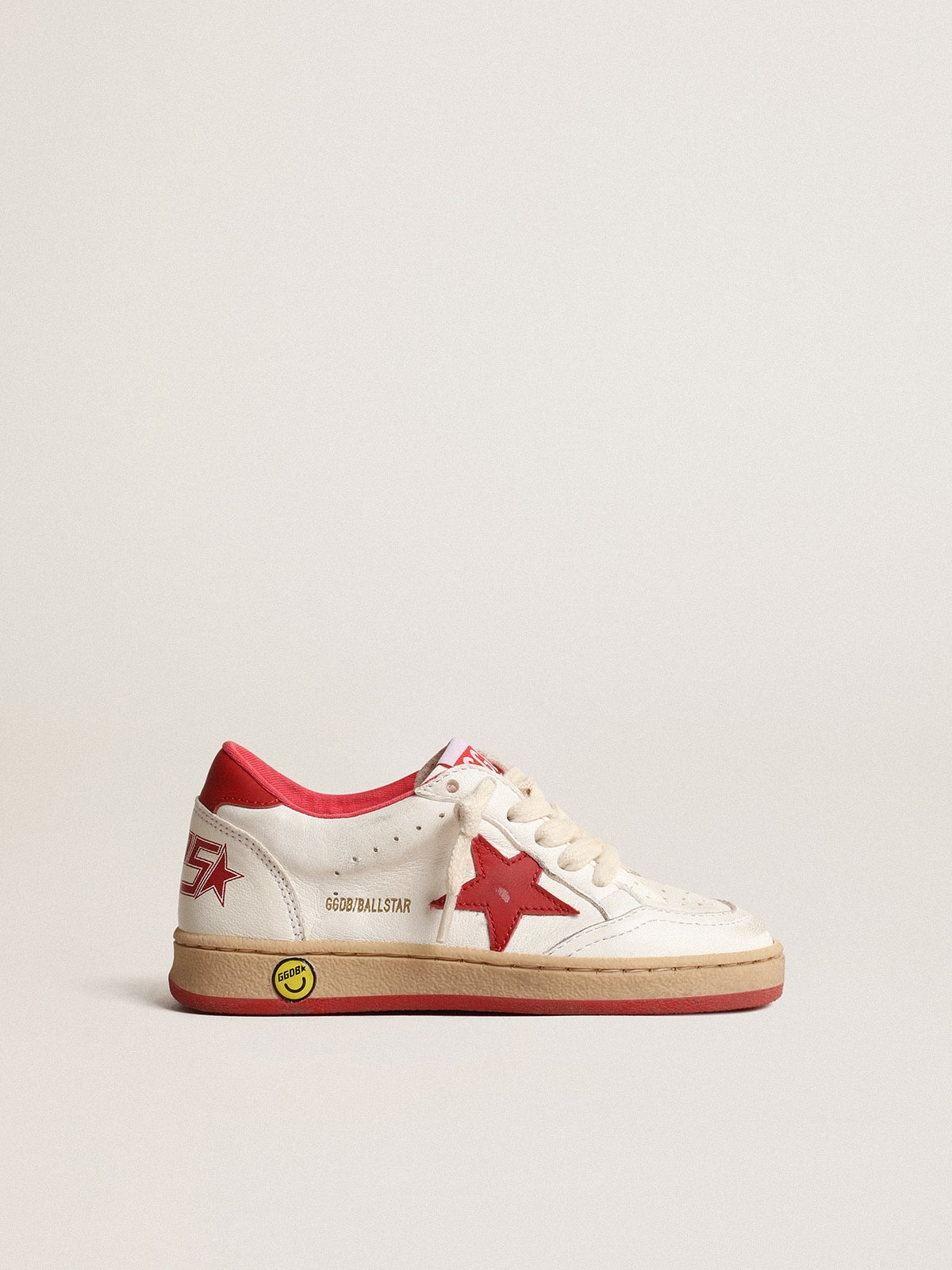 Ball Star Young in nappa with red leather star and heel tab - Golden Goose Kids