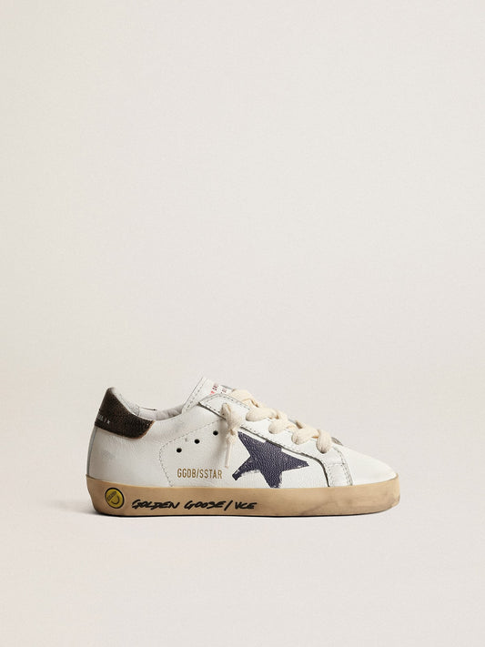 Super-Star Young in nappa with a printed star and black heel tab - Golden Goose Kids