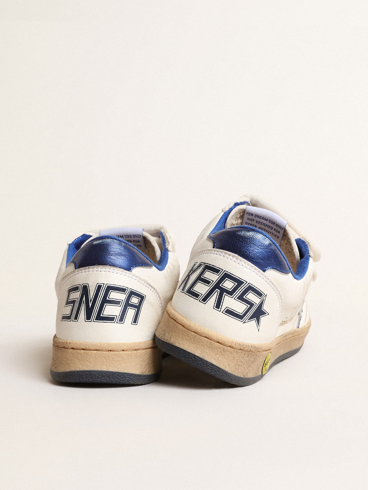 Ball Star Young with blue metallic leather star and heel tab - Golden Goose Kids
