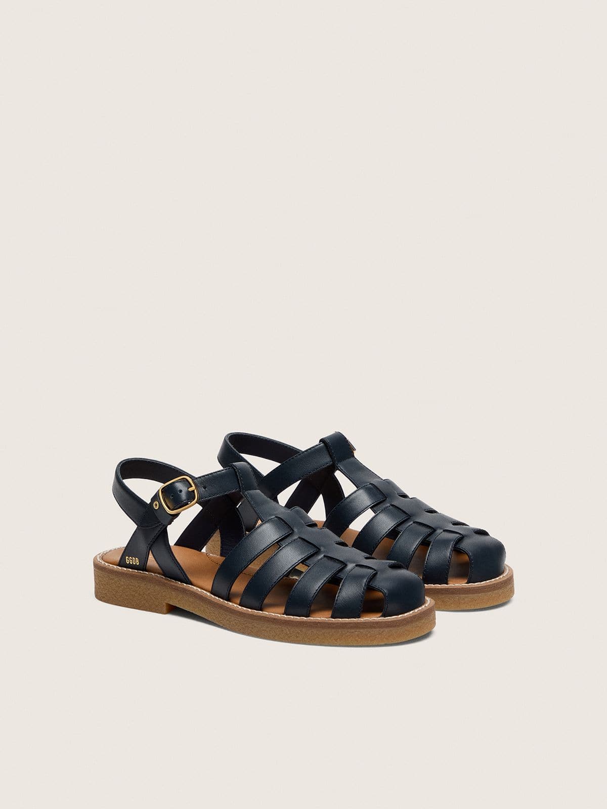 Young Maxime sandals in navy-blue leather - Golden Goose Kids