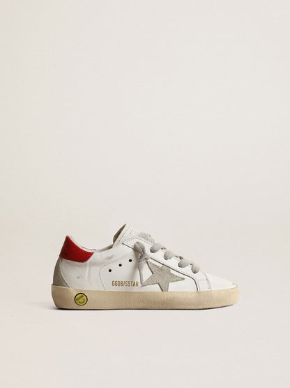Super-Star Young with suede star and red leather heel tab - Golden Goose Kids