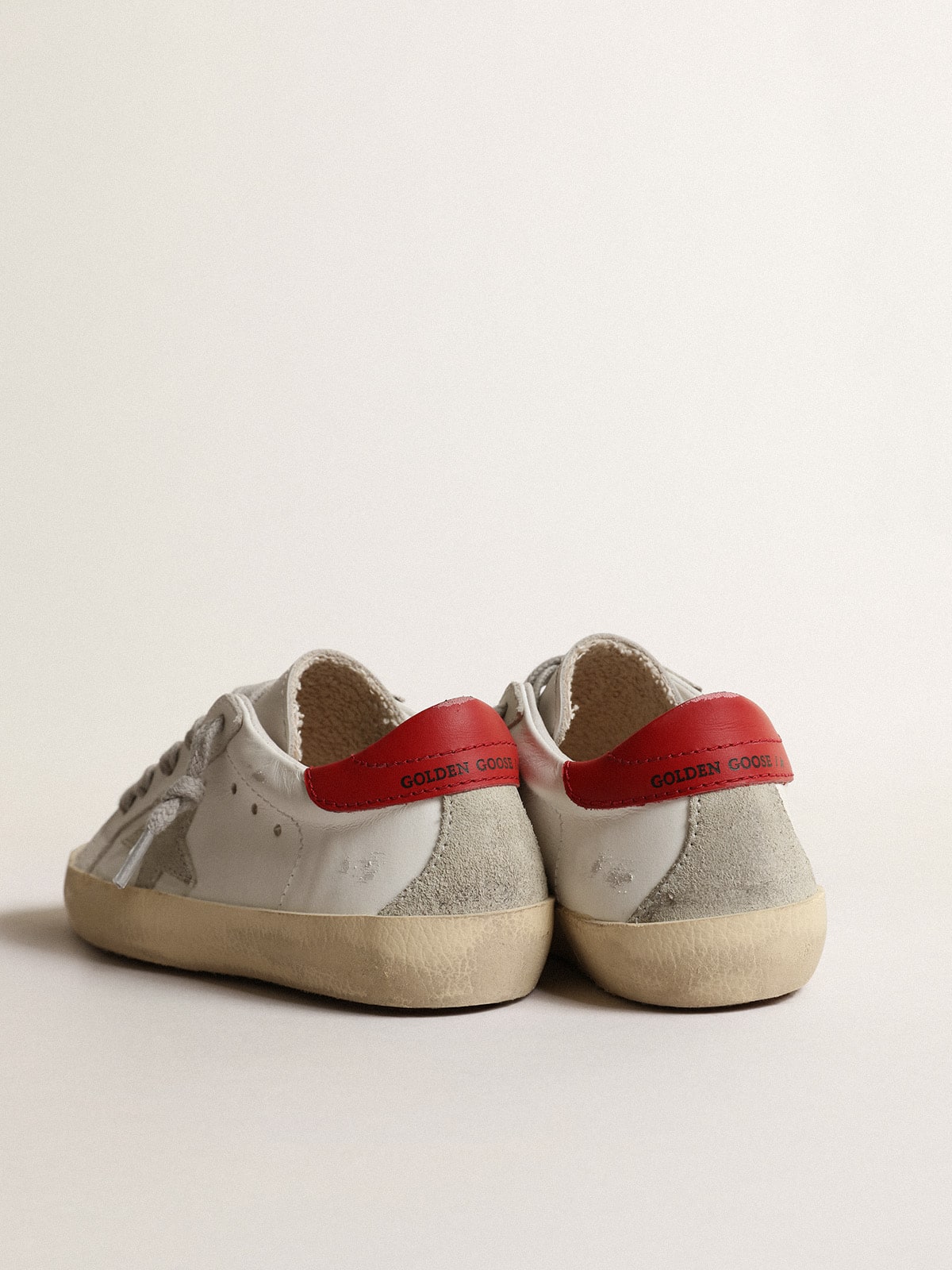 Super-Star Young with suede star and red leather heel tab - Golden Goose Kids