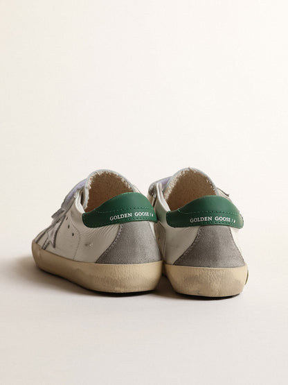 Old School Young with metallic leather star and green heel tab - Golden Goose Kids